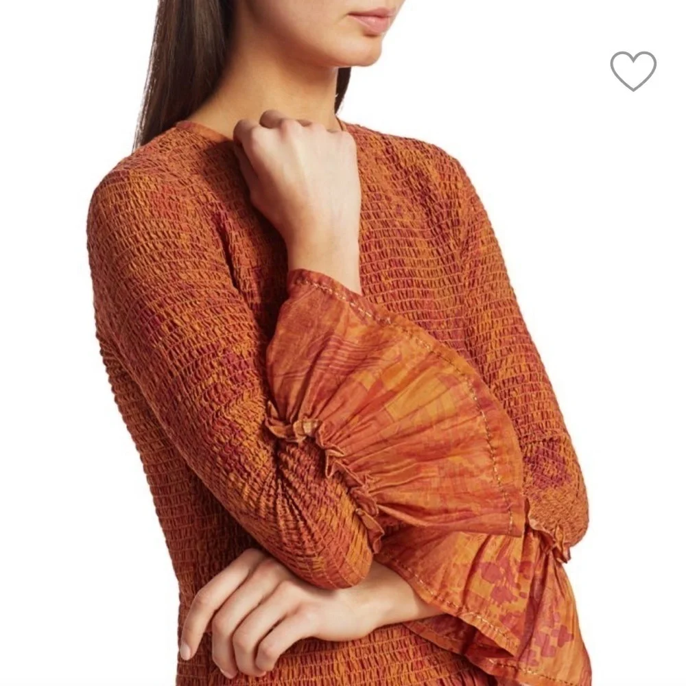 Chufy Orange Aqrequipi Smocked Dress